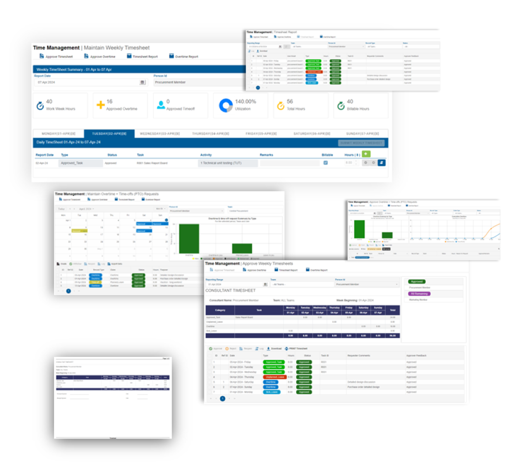 Integrated SAP timesheet and effort tracking module in DevTR